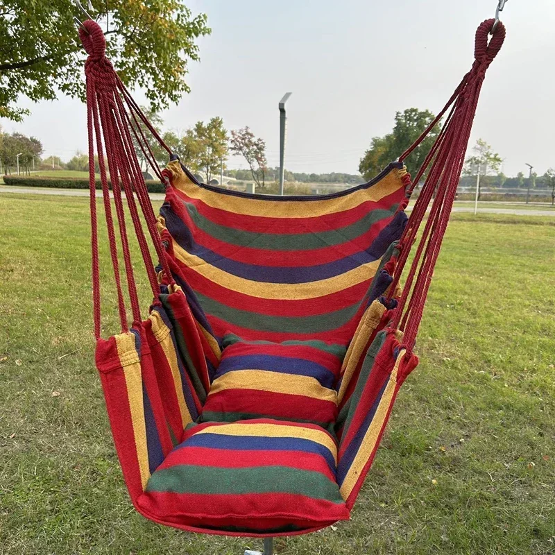 Camping Outdoor Or Indoor - Яркое полосатое холщовое кресло-гамак без подушек,