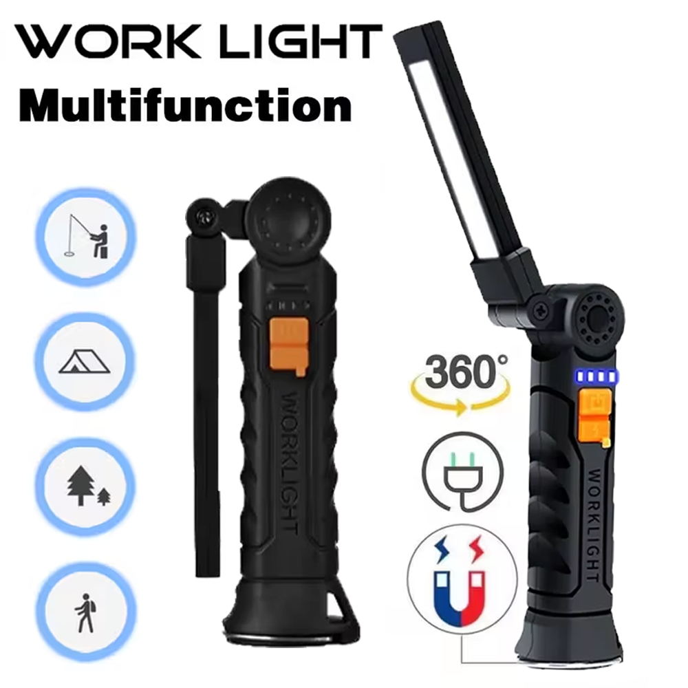 Outdoor Camping Lights - Портативный светодиодный фонарик COB, перезаряжаемый через