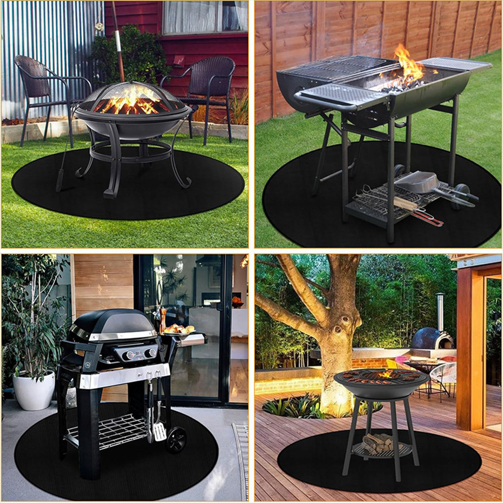 Kitchen Outdoor Camping - Огнестойкий коврик, двусторонний черный высокотемпературный уличный