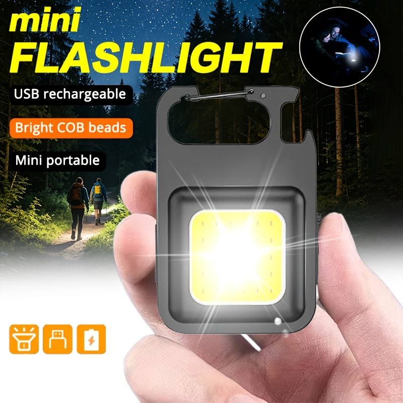 Outdoor Camping Lights - Портативный мини-фонарик-брелок, многофункциональный кемпинговый фонарь, USB-перезаряжаемый,
