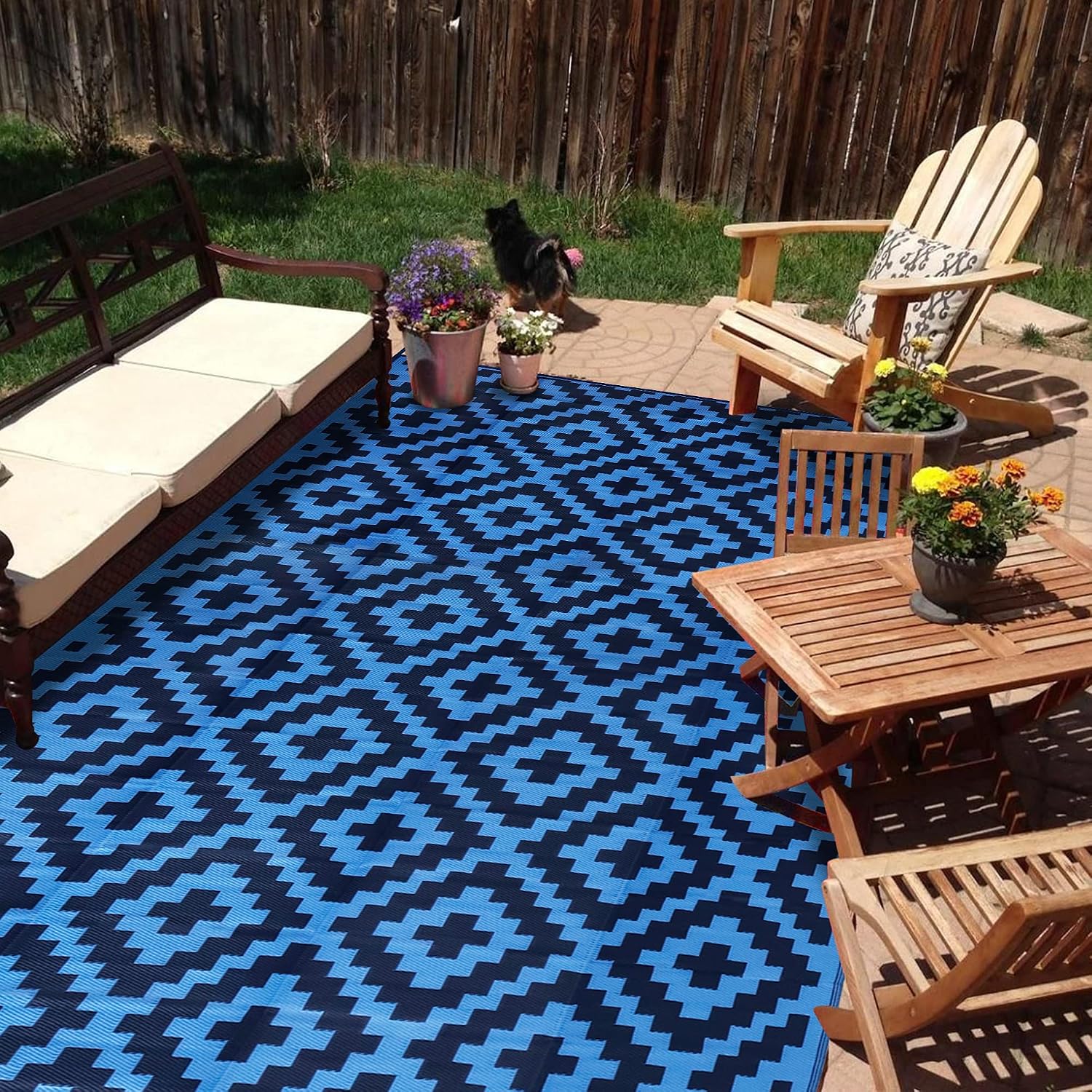 Outdoor Camping Rugs 9X18 - Водонепроницаемый уличный коврик 9x18 футов, пластиковый