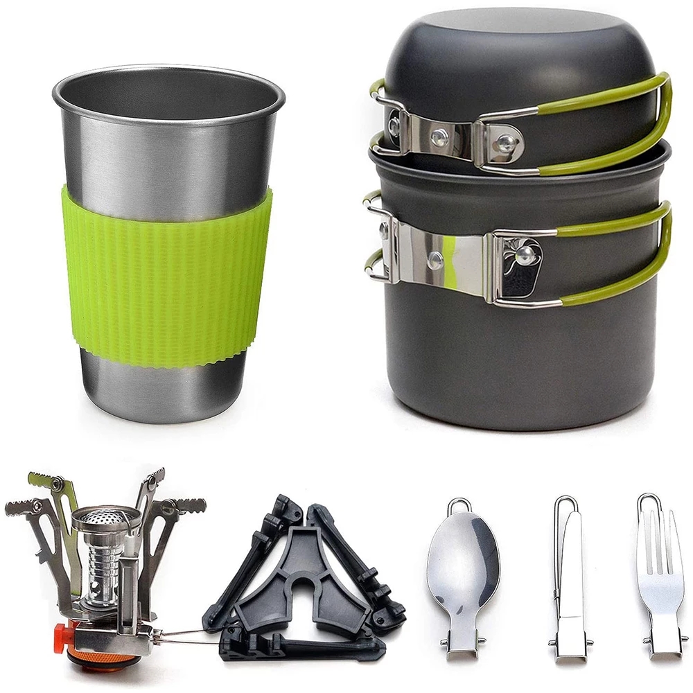 Outdoor Camping Kitchen Set - Набор посуды для кемпинга с плитой,