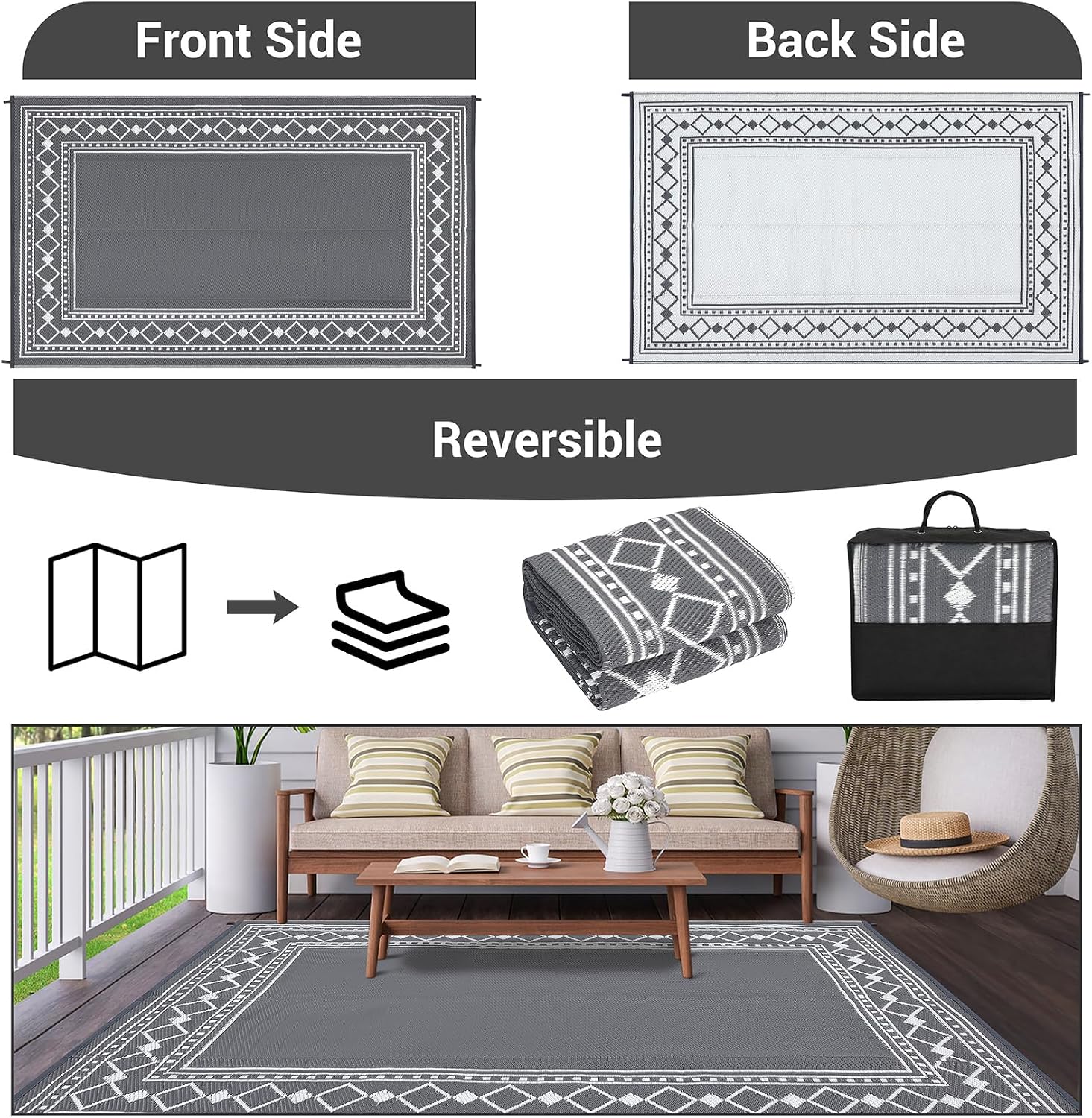 Водонепроницаемый двусторонний – обзор и цена Outdoor Camping Rugs 9X18