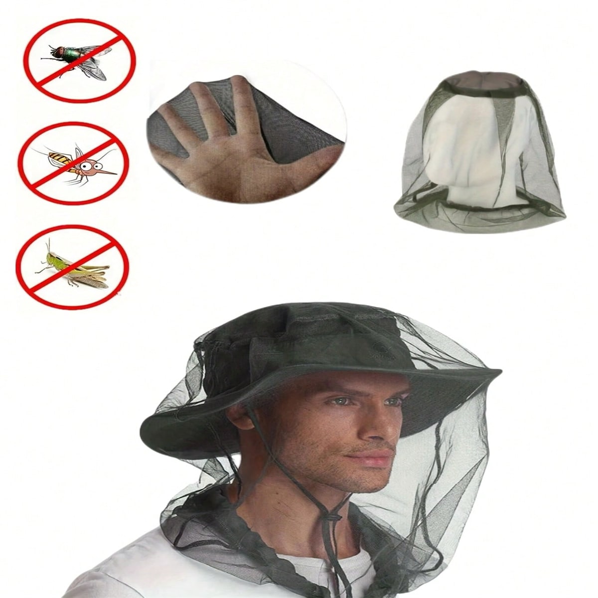 Комплект из 2 штук: шляпа для  – обзор и цена Outdoor Camping Mosquito Net