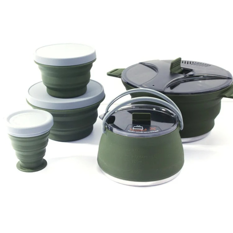 Экологичный силиконовый набор  – обзор и цена Outdoor Camping Kitchen Set
