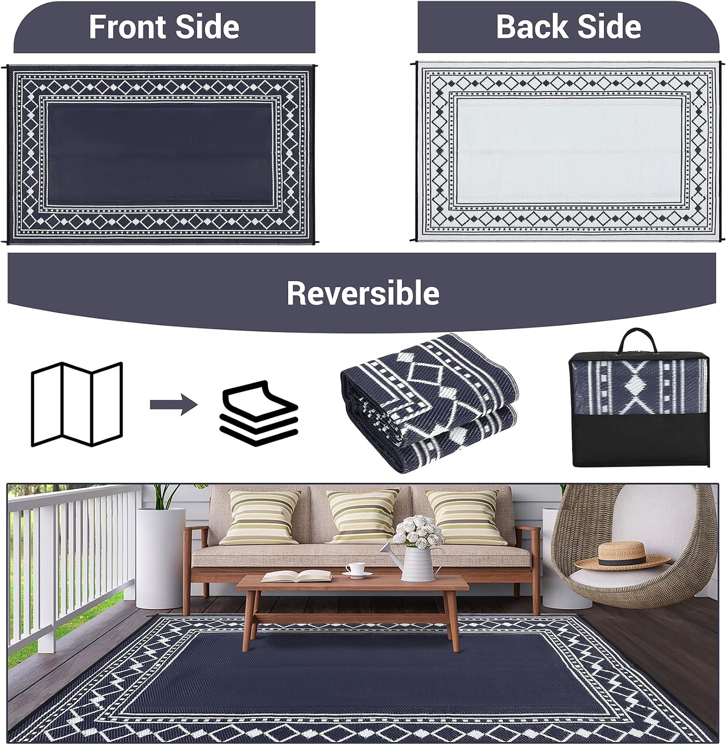 Ковер Garvee 9x18/8X10FT из во – обзор и цена Outdoor Camping Rugs 9X18